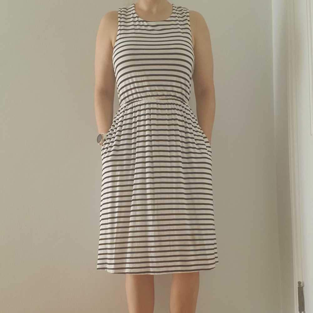 Loft Striped Midi Dress